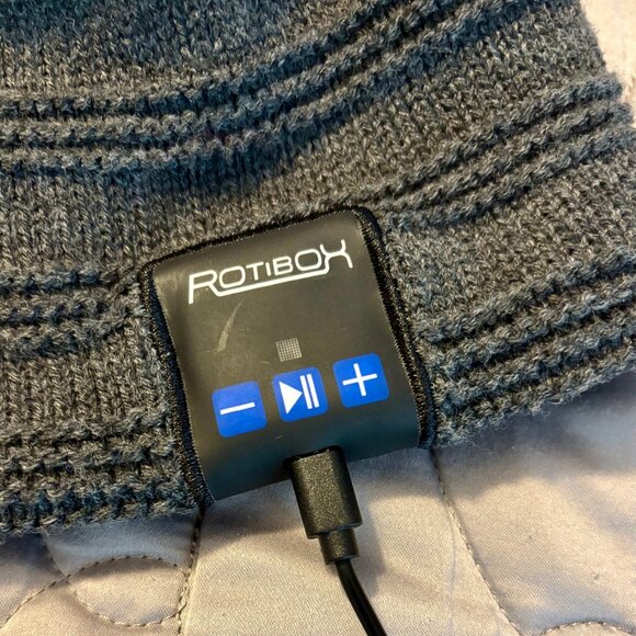 RotiBox Bluetooth Beanie Wireless Headphone Music Gray Knit Hat Unisex One Size - Picture 6 of 12